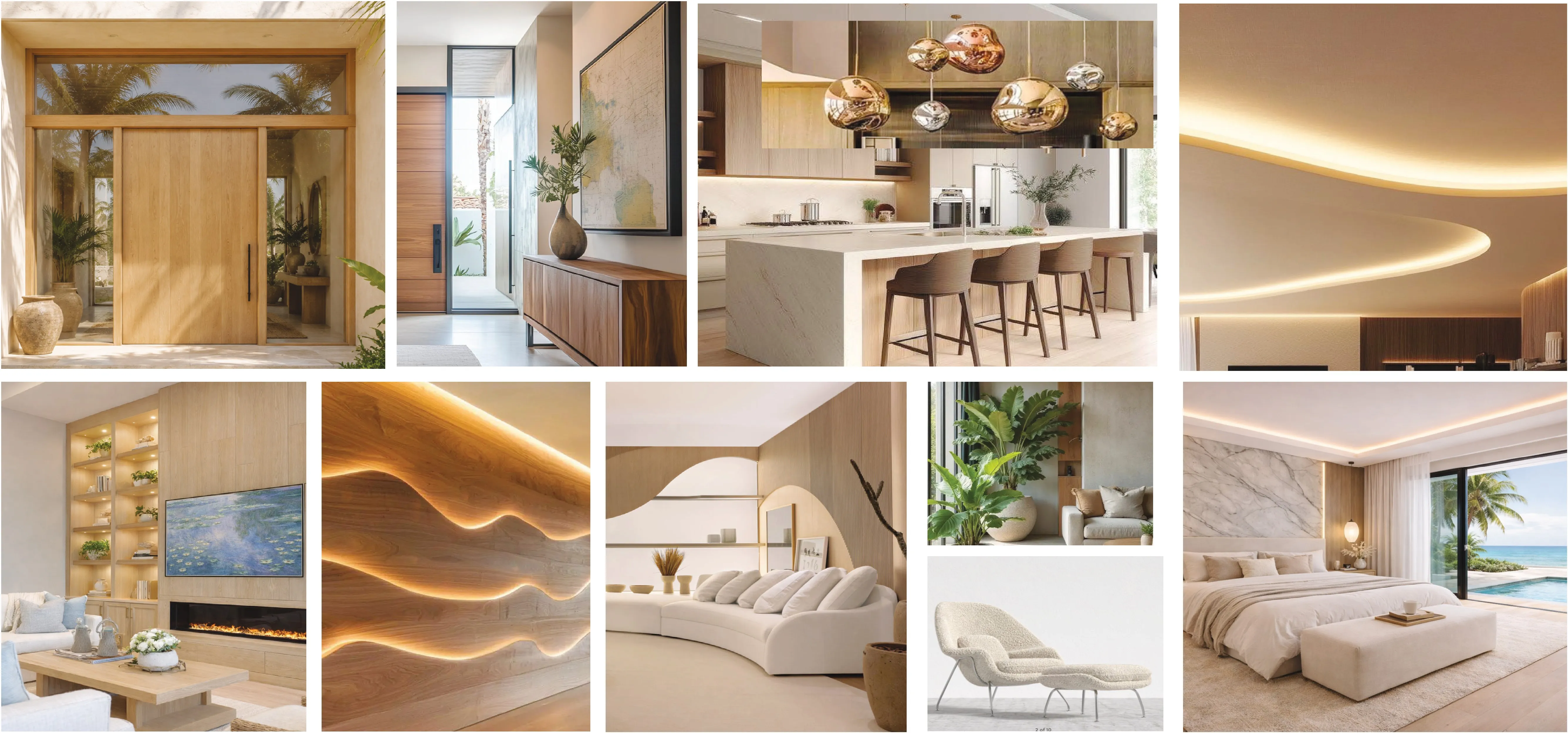 Design concept board — interiors and material direction